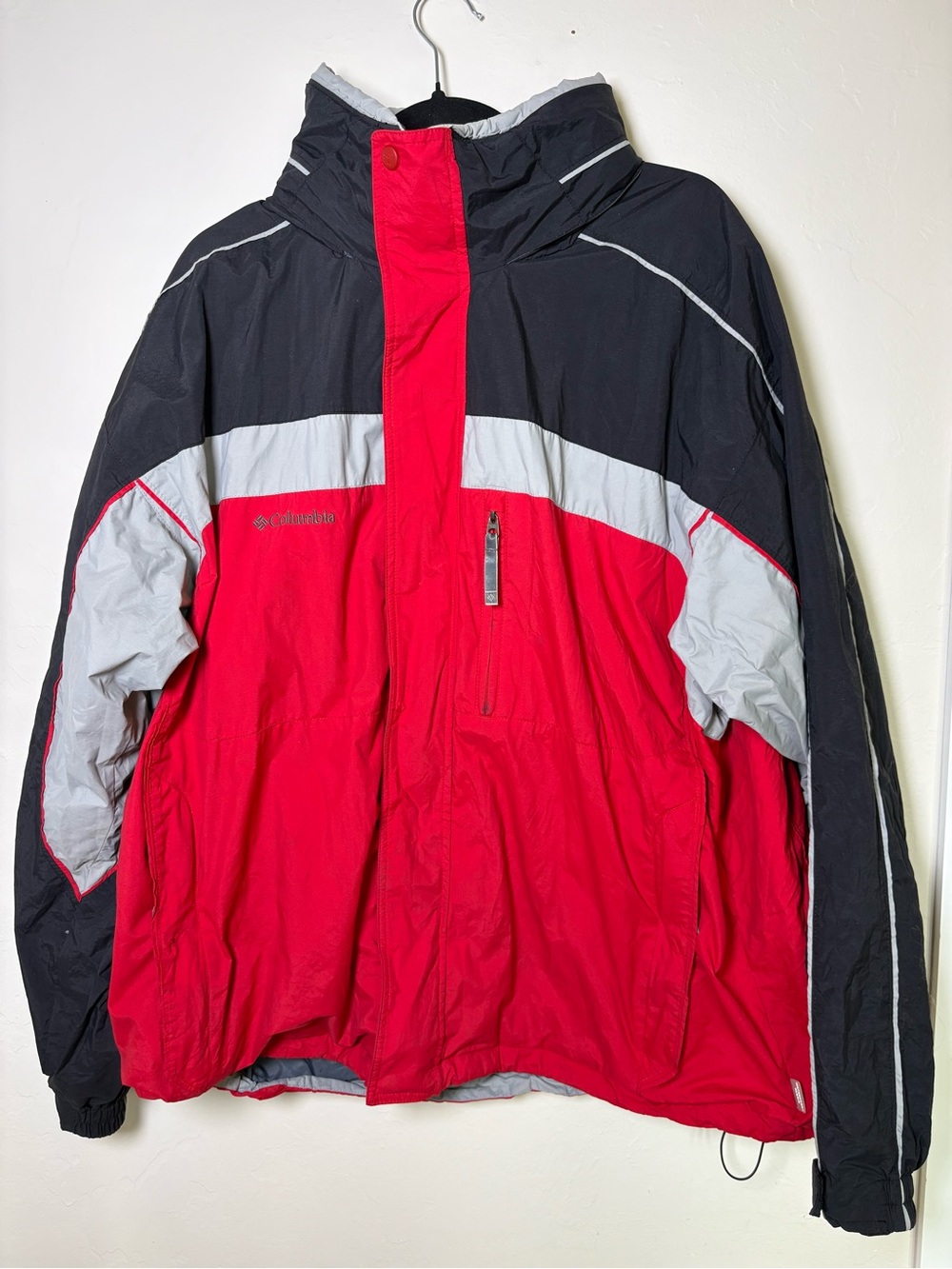 Vintage Columbia Interchange 3-in-1 Ski Jacket Shell Men's XXL Red Black Hooded